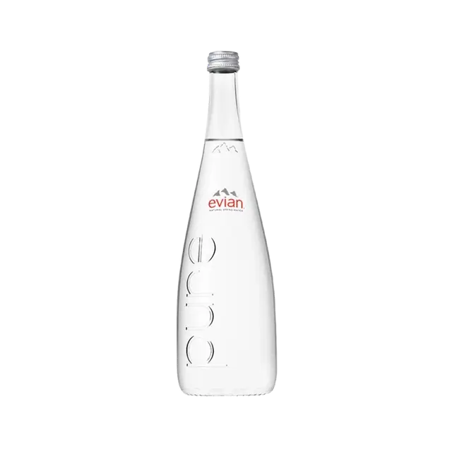 Evian Spring Water Glass Bottle