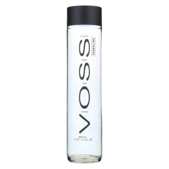 Voss Sparkling Water Glass Bottle