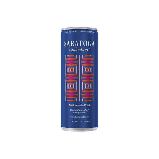 Saratoga Collection Flavored Sparkling Spring Water Anatomy of a Peach Peach Flavored