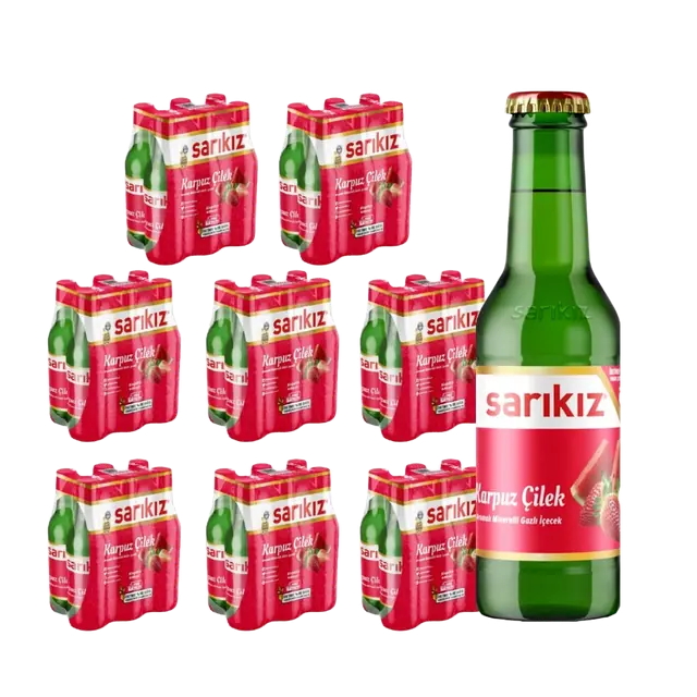 Akmina Mineral Gazlı İçecek Watermelon Strawberry glass bottle