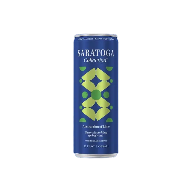Saratoga Collection Flavored Sparkling Spring Water Abstraction of Lime