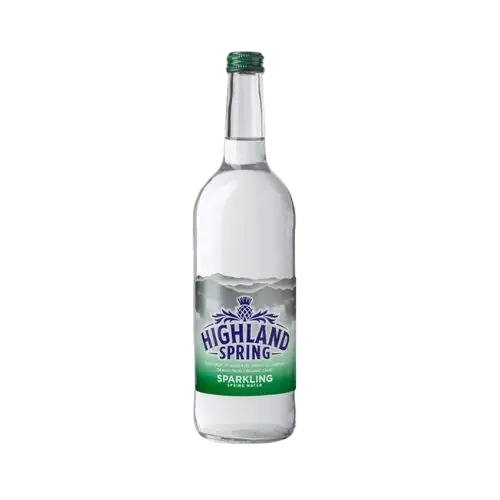 Highland Spring Sparkling Water Glass Bottle