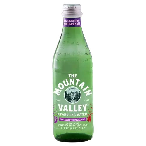Mountain Valley Blackberry Pomegranate Flavored Sparkling Water Glass Bottle