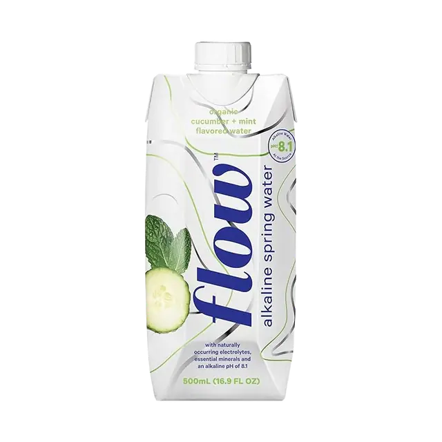 Flow Alkaline  Cucumber + Mint Flavored Spring Water Carton